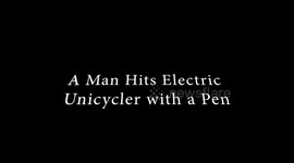 Man Throws Pen at Electric Unicycler