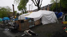 Oppenheimer Park Vancouver British Columbia Canada April 28 2020 COVID-19 Homeless Camp