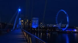 London landmarks light up blue for NHS workers battling coronavirus