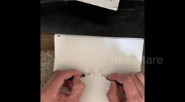 Ambidextrous London artist draws incredible alien figure using both hands