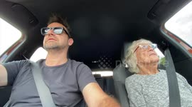 'Faster, vroom!' Australian son takes mum with dementia on fun car ride (UNCAPTIONED VERSION)