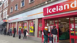 Only three shoppers allowed in Iceland at one time.