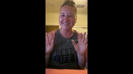 Woman in California makes a make-up tutorial using her HUSBAND'S hands
