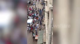 Police pelted with stones while trying to enforce lockdown in West Bengal, India