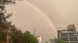 Actual rainbow over Whittington hospital wows Londoners ahead of NHS clap