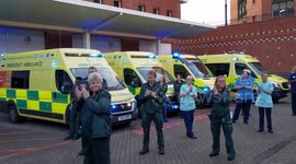 NHS staff join Clap For Our Carers & sing 'Happy Birthday' Cpt. Tom Moore in Yorkshire