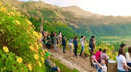 Beautiful green scenery of mountains in northern Thailand