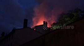 Fire crews in Lyon battling blaze engulfing residential building
