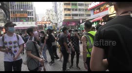 Anti-government protesters chant 'glory to Hong Kong' despite heavy police presence