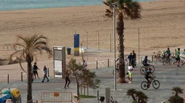 Runners and cyclists take to the streets as the lockdown eases in Barcelona