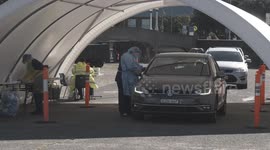 Covid 19 drive through testing in Bondi Beach Australia