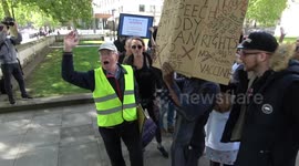 UK anti-lockdown protesters in London take part in mass hug