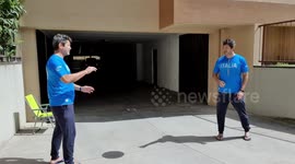 Playing frisbee during lockdown coronavirus