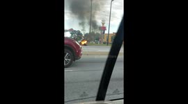 Motorcyclist dies in fiery wreck