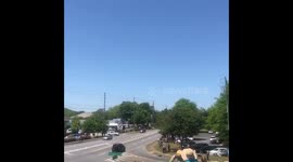 America Strong Blue Angels and Thunderbirds fly over Kennestone Hospital in Marietta, GA