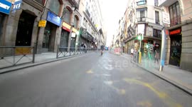 first day after the 50-day confinement on the streets in Madrid, Spain