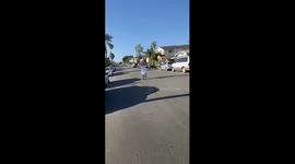 Man dressed as Maryland Monroe in San Diego dances outside while quarantined