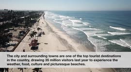 San Diego Beaches Closed During COVID-19 and the Economic Impact - Empty Beaches from Above w/titles
