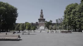 Life get back in Milan, the castle of the city and the city centre