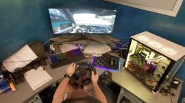 Bulgarian Gamer makes a fully-functioning chair from a BMW car seat for his gaming set-up
