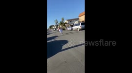 Man dressed as Marlyn Monroe in San Diego dances outside while quarantined