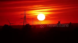 Stunning sunset captured in Leeds, UK