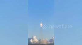 Spectacular moment China fires new space station rocket into space
