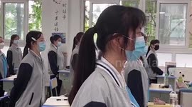 China's Hubei High School sees students watch opening ceremony in their classrooms
