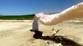 Huge eruption of elephant toothpaste created in this YouTuber's experiment