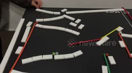 This captivating and intricate marble run just keeps going