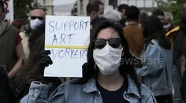 Hundreds attend protest in Athens calling for government to support cultural sector