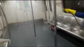Delhi Metro being sanitised amidst coronavirus scare