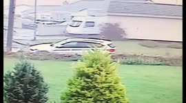 Delivery driver forgets handbrake!