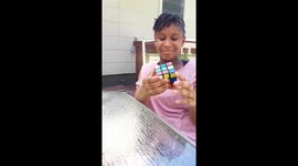 Impressive clever girl in Mississippi can solve a Rubik's cube within minutes