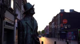 Empty streets of Dublin, Ireland during a Covid-19 morning rush hour