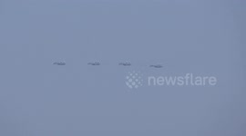 Russia celebrates 75th anniversary of Victory Day with air force parade over St. Petersburg, Russia
