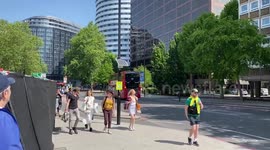 Stand up Protesters near st Thomas hospital