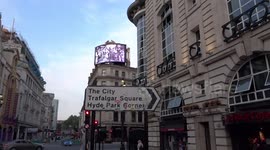 VE Day 75 and NHS thank you messages in Piccadilly Circus amid Coronavirus London lockdown