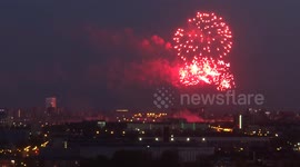 Spectacular firework display illuminates night sky over St. Petersburg for Victoria Day celebrations