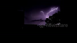Spectacular lightning storm dazzles above French city of Rennes