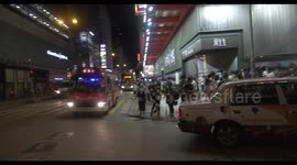 Protesters group and chant slogans in Mongkok after Legco is taken over by pro-China parties