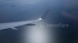 Airplane lands in Copenhagen Airport