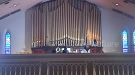 Organist plays to an empty Church