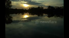 Sunset over the pond.