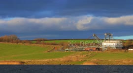 Stunning time-lapse of clouds over retired earthmoving excavator in Yorkshire