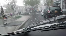 Snow storm hits Woodstock, New York