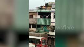 Migrant worker attempts to hang himself with towel, later rescued by police officials in northern India