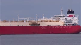 LNG ship British Sapphire passing Sheerness, Kent, UK