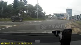 Near Miss on Roundabout