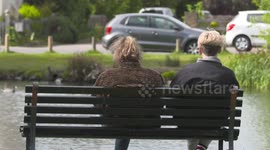 young couple meet after lockdown